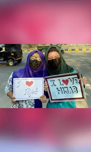In Pictures: Protests Held In Delhi, Kolkata Over Karnataka Hijab Row