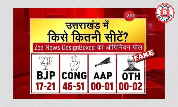 Fake Zee Opinion Poll Predicts Congress Win In Uttarakhand