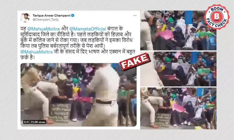 Hijab Row: Old Video From Karnataka Shared As Police Action In West Bengal
