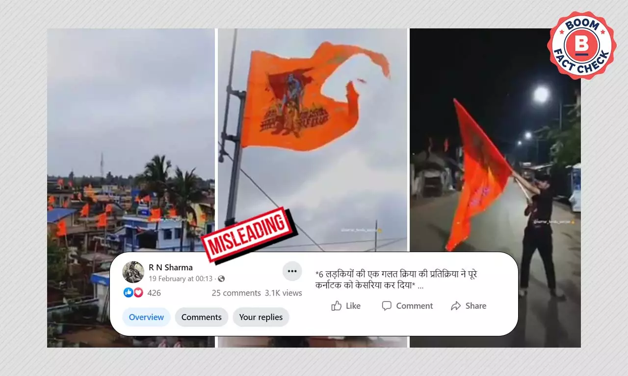 Old Video Of Saffron Flags On Houses Falsely Linked To Karnataka Hijab Row Old Video Of Saffron Flags On Houses Falsely Linked To Karnataka Hijab Row