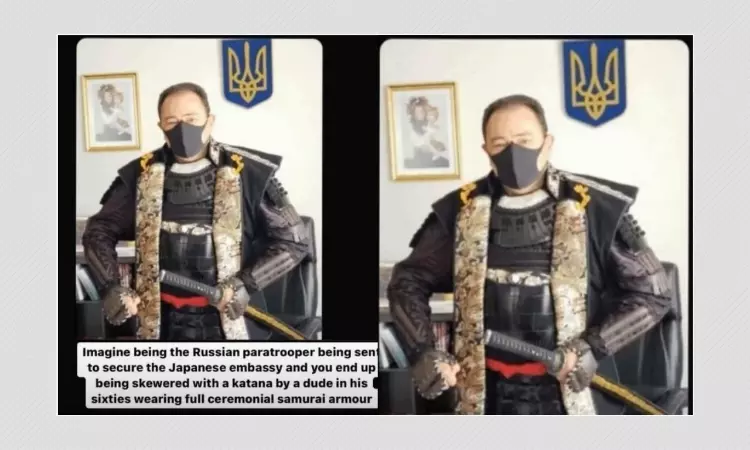 Is The Japanese Ambassador Fighting In Ukraine Donning Samurai Armour?