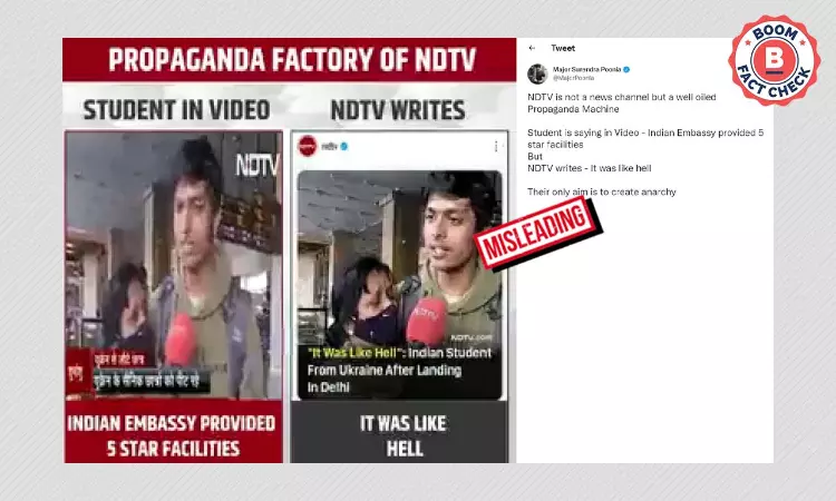 No, NDTV Did Not Misreport Indian Student Who Returned From Ukraine