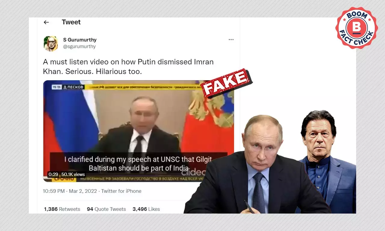 No, Putin Did Not Say Gilgit-Baltistan Should Be Part Of India