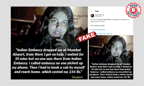 Fake Quote Mocks Mysore Student Evacuated From Ukraine