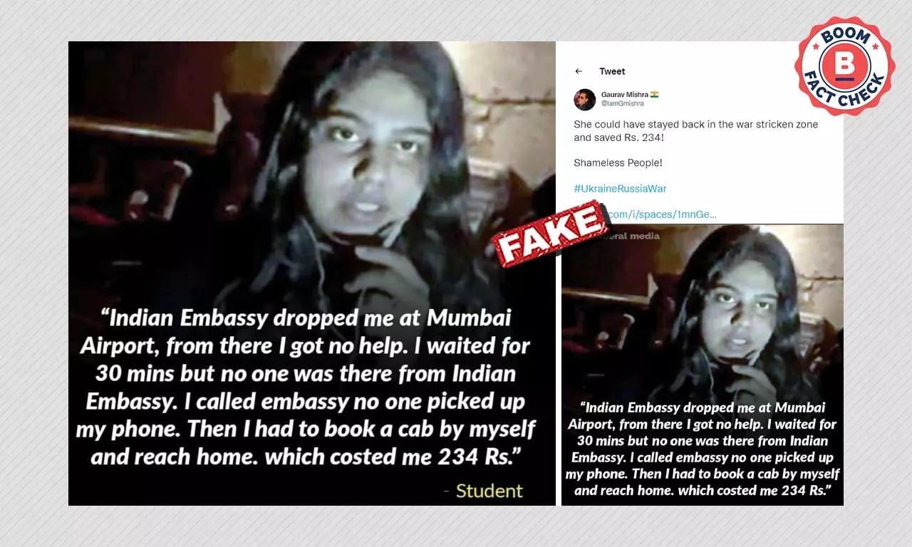 Fake Quote Mocks Mysore Student Evacuated From Ukraine