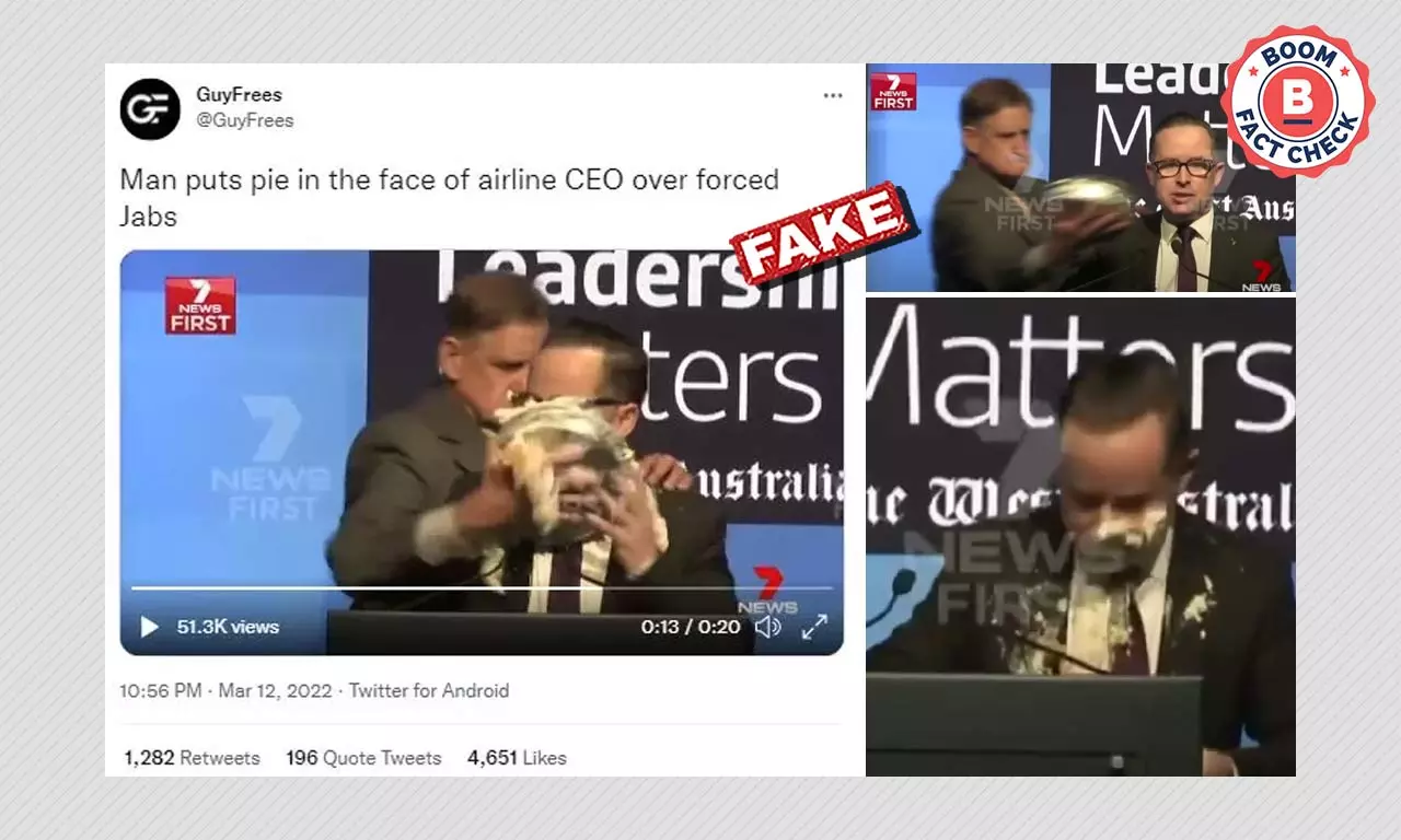 Did A Man Put Pie In The Face Of Qantas CEO Over Forced Covid Jabs?