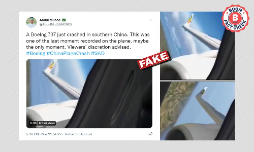 Flight Simulation Video Falsely Viral As Boeing 737 Plane Crash In China