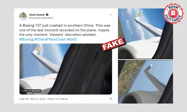 Flight Simulation Video Falsely Viral As Boeing 737 Plane Crash In China