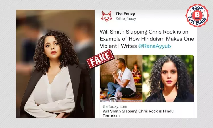 No, Rana Ayyub Did Not Call Will Smith Slapping Chris Rock Hindu Extremism