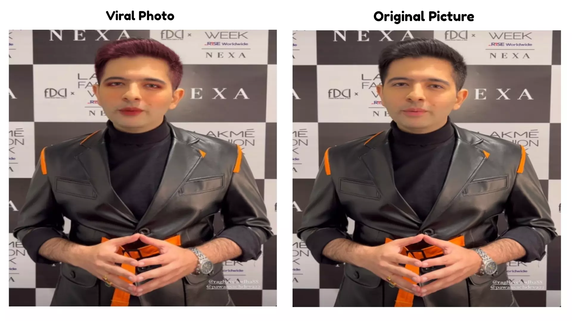 Photo Of AAP Leader Raghav Chadha With Makeup At Fashion Week Is Morphed | BOOM