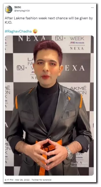 Photo Of AAP Leader Raghav Chadha With Makeup At Fashion Week Is Morphed | BOOM