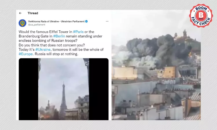 Clip From French Film Shared As Russian Attack On Eiffel Tower