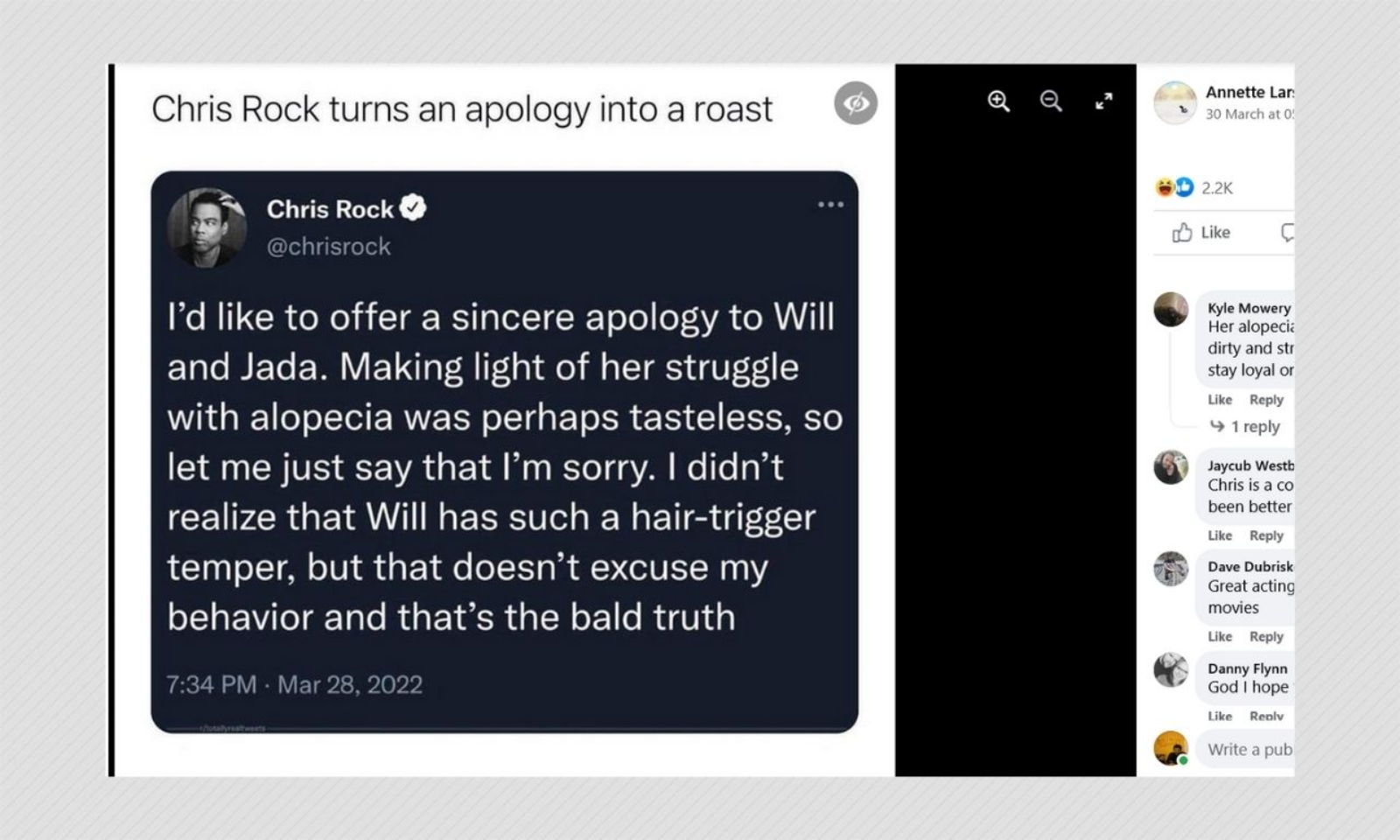 Chris rock apology