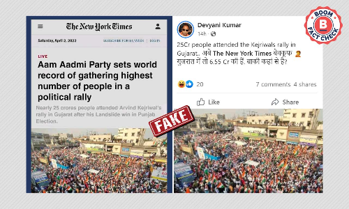 No, The New York Times Did Not Say AAPs Gujarat Rally Set A World Record