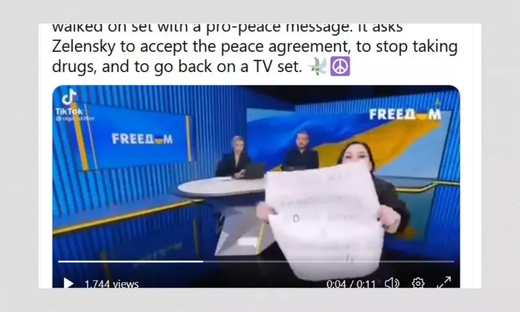 No, A Protestor Did Not Interrupt TV Show Asking Zelensky To Surrender