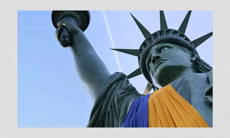 Was Ukrainian Flag Wrapped On Statue Of Liberty As Mark Of Solidarity?