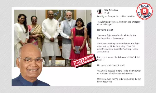 President Kovinds Daughter Moving To Ground Duties At Air India Is Not Recent