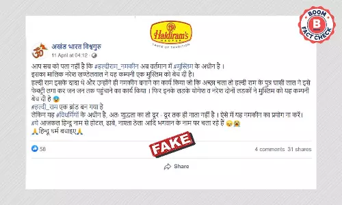 Viral Message Falsely Claims Haldirams Is Now Owned By Muslims