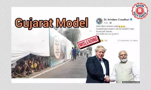 Old Photo Of Covered Slums Linked To Recent Boris Johnson Visit To Gujarat