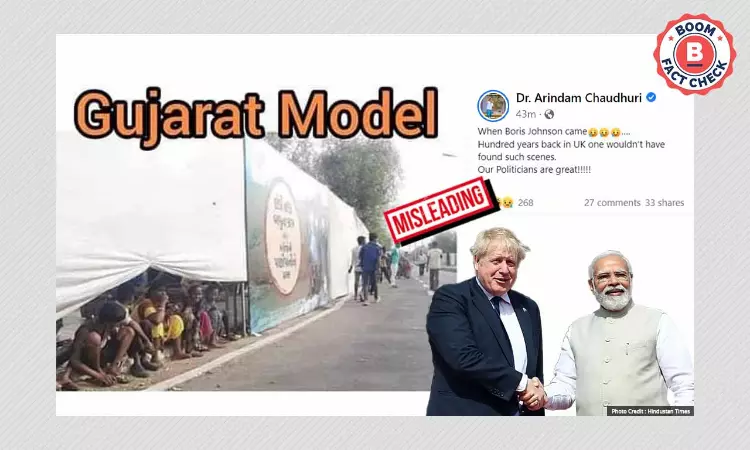Old Photo Of Covered Slums Linked To Recent Boris Johnson Visit To Gujarat