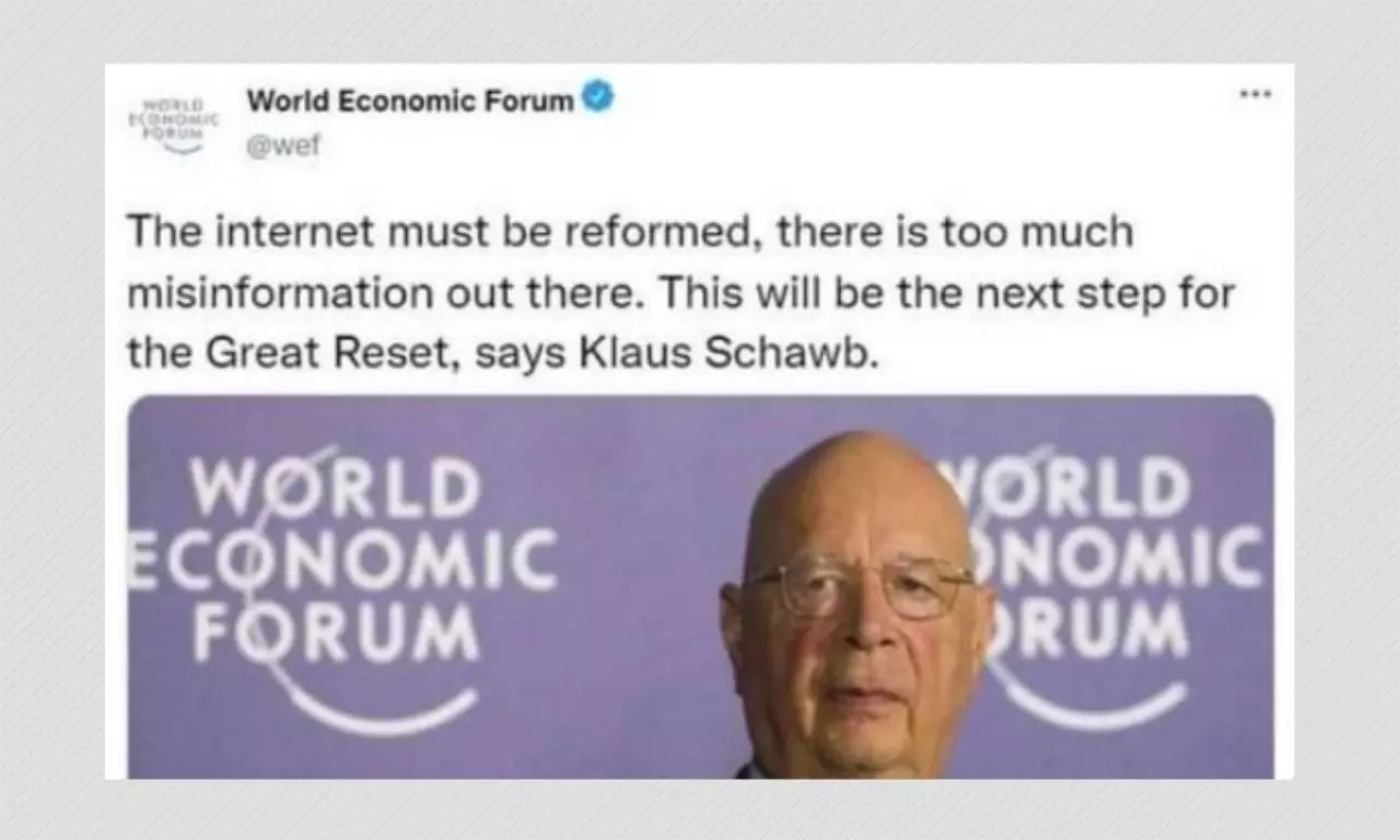 No, World Economic Forum Did Not Call For Great Reset For Internet