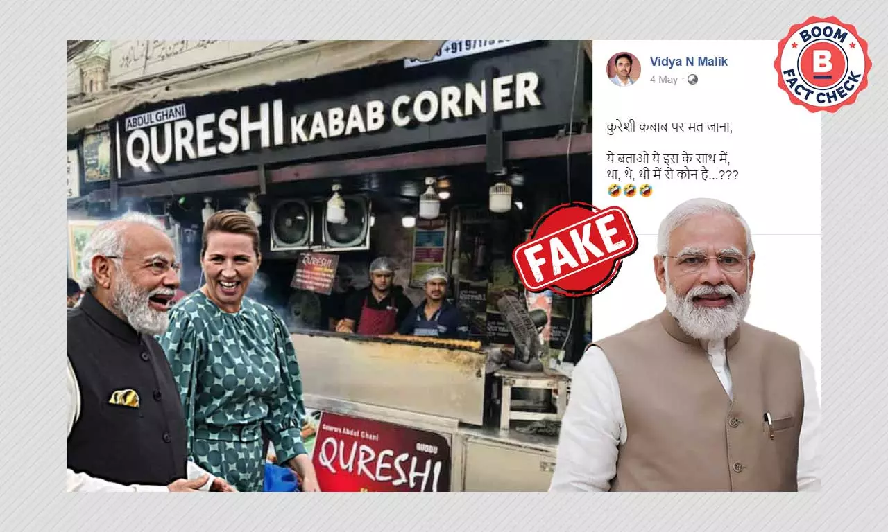 Photo Of PM Modi Visiting Kebab Joint With Denmark PM Is Morphed