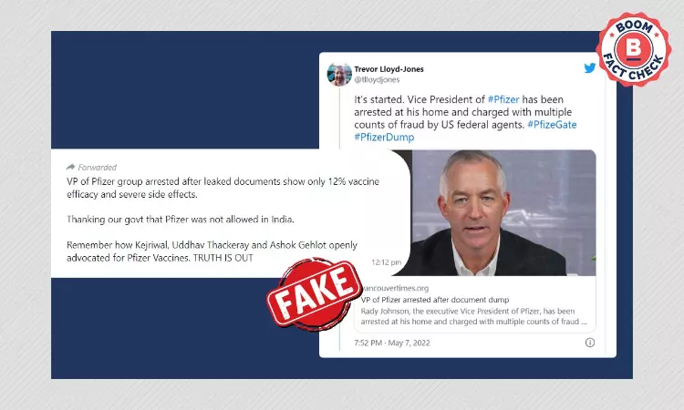 No, Pfizer Vice President Rady Johnson Was Not Arrested