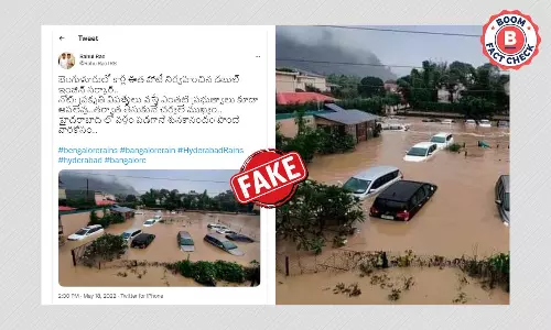 Old Photo Of Cars Submerged In Uttarakhand Peddled As Waterlogged Bengaluru