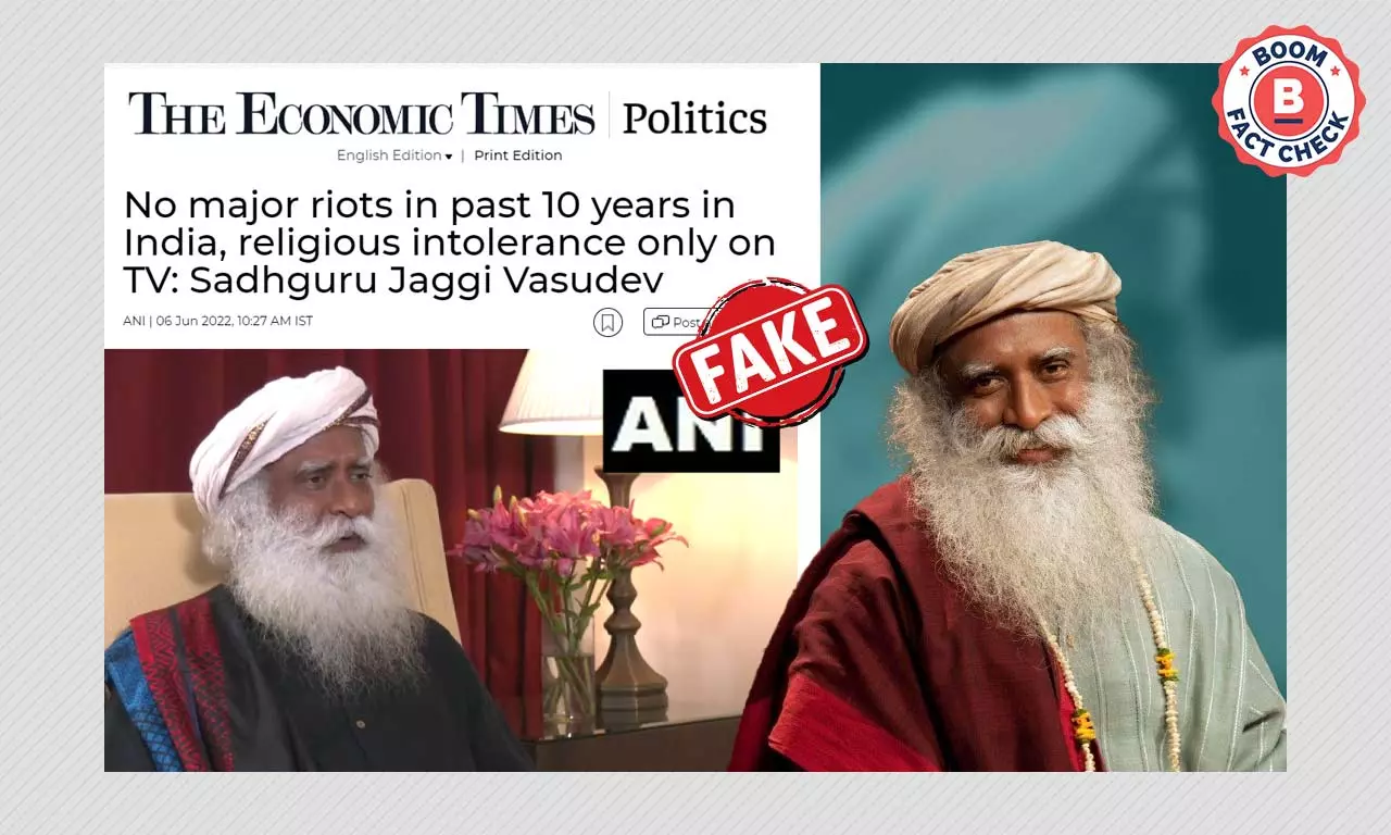 Sadhgurus Claim Of No Communal Riots In 10 Years Is False, As Per MHA Sadhgurus Claim Of No Communal Riots In 10 Years Is False, As Per MHA