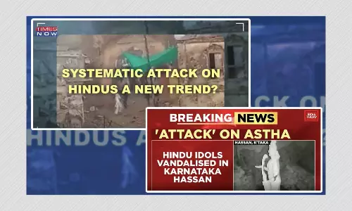Hindus Broke Idols In Karnataka Temple; TV Channels Let Muslims Be Blamed Hindus Broke Idols In Karnataka Temple; TV Channels Let Muslims Be Blamed