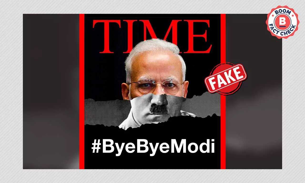Viral Photo Likening PM Modi To Hitler Is Not A Real TIME Cover
