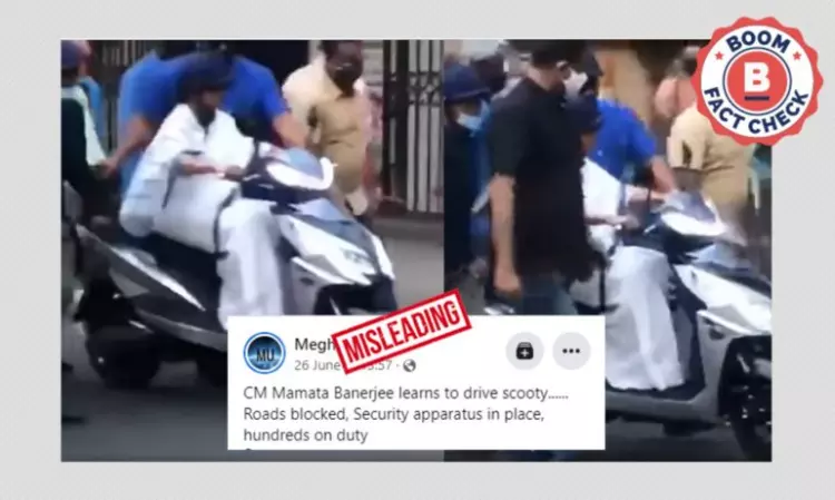 Video Of Mamata Banerjee Riding An E-Scooter Shared With Misleading Claim