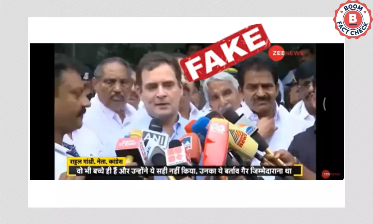 Zee News Falsely Claims Rahul Gandhi Called Udaipur Accused Children
