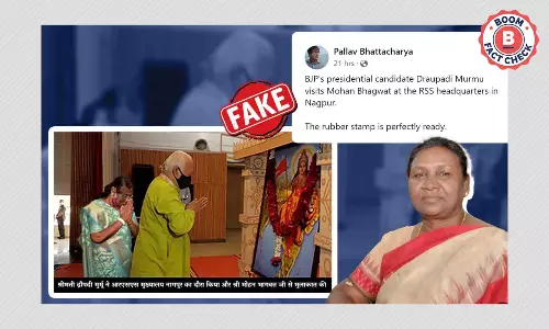 Photo Of Draupadi Murmu With RSS Chief Mohan Bhagwat Is Morphed