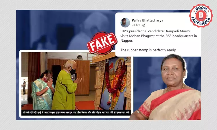 Photo Of Draupadi Murmu With RSS Chief Mohan Bhagwat Is Morphed