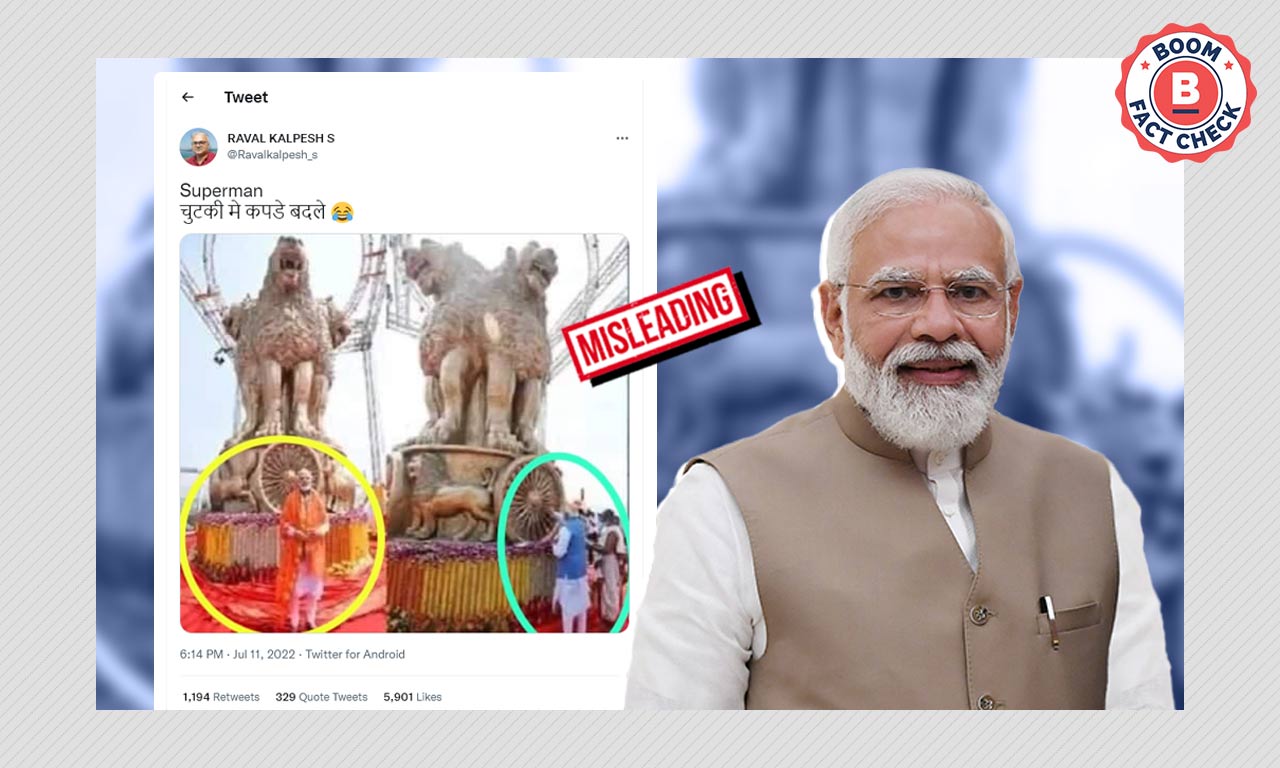 Did PM Modi Change Outfits During The National Emblem Unveiling? A FactCheck