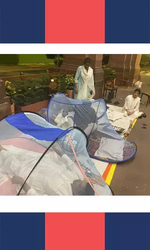 With Placards and Mosquito Nets, Suspended MPs Camp In Parliament For 50-Hour Protest
