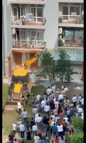 Bulldozer At BJP Leaders Noida Apartment Days After Video Of Him Abusing Woman Goes Viral