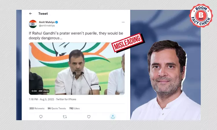 Amit Malviya Tweets Cropped Video Of Rahul Gandhi On Democratic Institutions