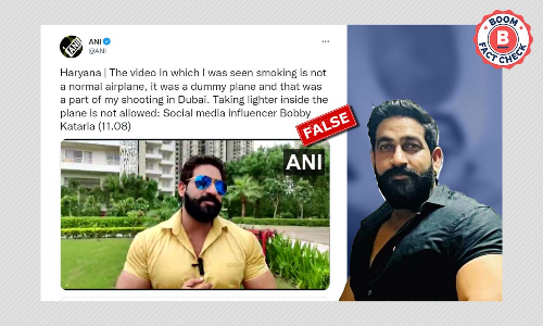 Bobby Kataria Falsely Claims Video Of Him Smoking Was Shot In Dummy Plane