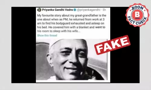 Priyanka Gandhi Vadras Old Tweet Photoshopped To Malign Jawaharlal Nehru
