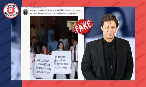 Photo Of Placard Against Imran Khan Is Morphed