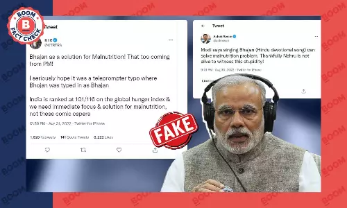 No, Modi Did Not Say Bhajans Can Solve Malnutrition