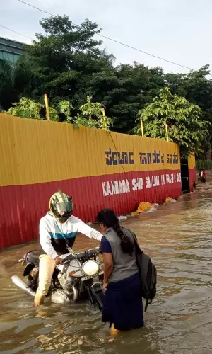 Boats Come Out In Bangalore Roads After Heavy Rains Cause Waterlogging