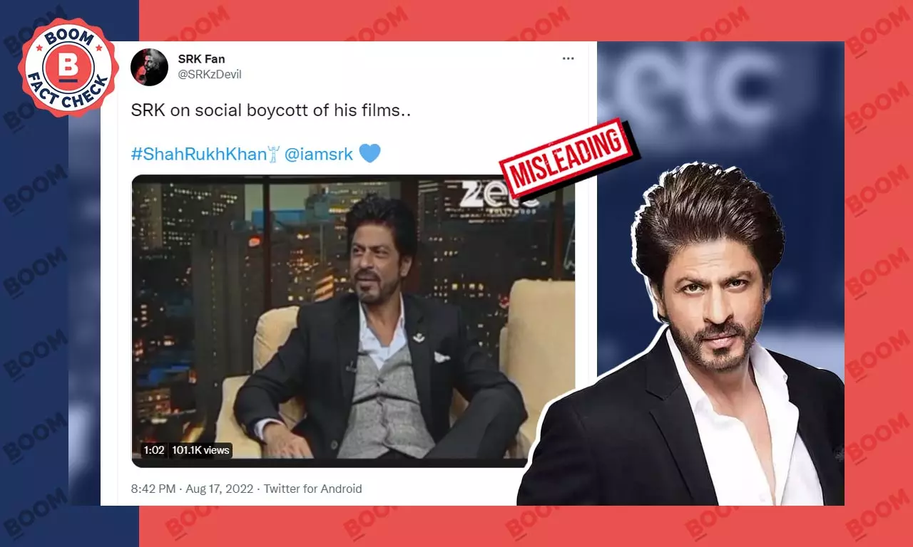 2016 Video Of Shah Rukh Khan Commenting On Boycott Trends Viral As Recent |  BOOM