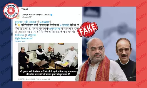 Photo Showing Ghulam Nabi Azad Meeting Amit Shah Is Morphed