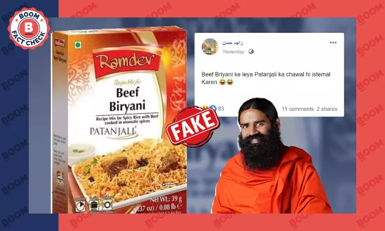 Photo Claiming To Show Patanjali Beef Biryani Spice Mix Is Fake