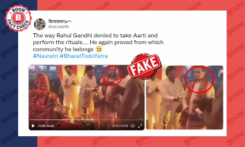 Cropped Video Falsely Shared As Rahul Gandhi Refusing To Perform Aarti Cropped Video Falsely Shared As Rahul Gandhi Refusing To Perform Aarti