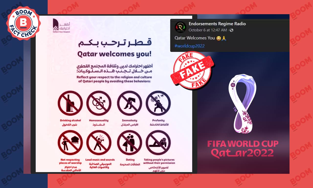 Graphic Showing Acts Prohibited During FIFA World Cup At Qatar Is Fake