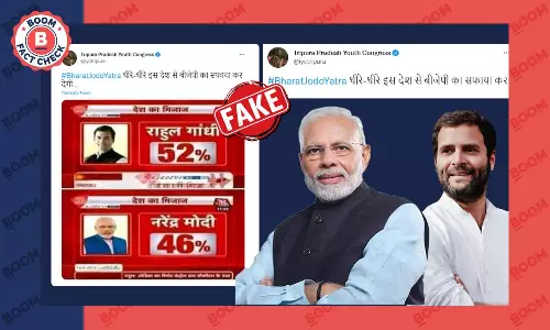 Morphed Graphic Claims Rahul Gandhi More Popular Than Narendra Modi
